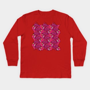 Escher fish pattern V Kids Long Sleeve T-Shirt